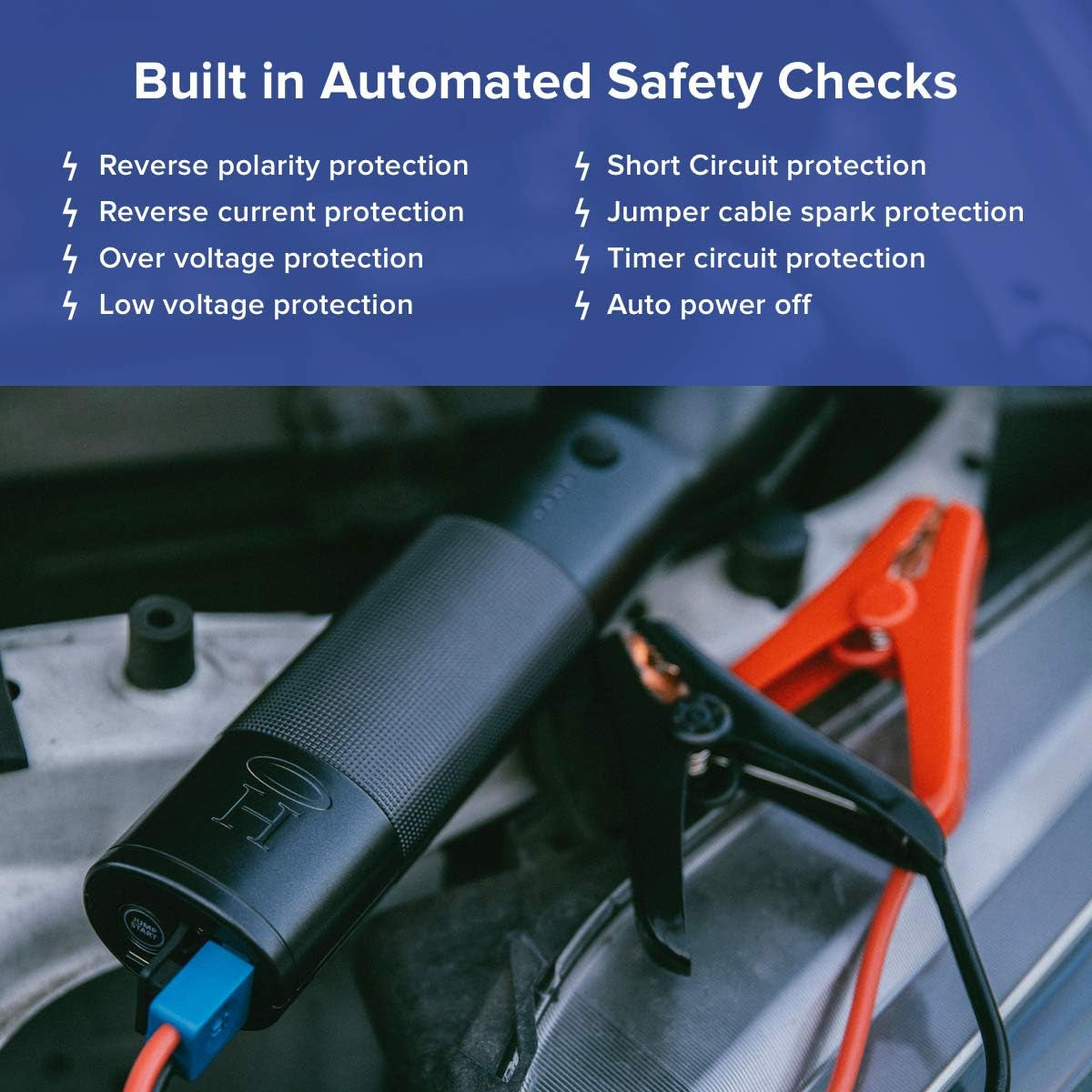 Bolt Flashlight - Rechargeable Lithium Flashlight with Car Jump Starter and Phone Charger - LED Flashlight, USB Port to Charger Devices, Portable Car Charger - Silver (801105688)