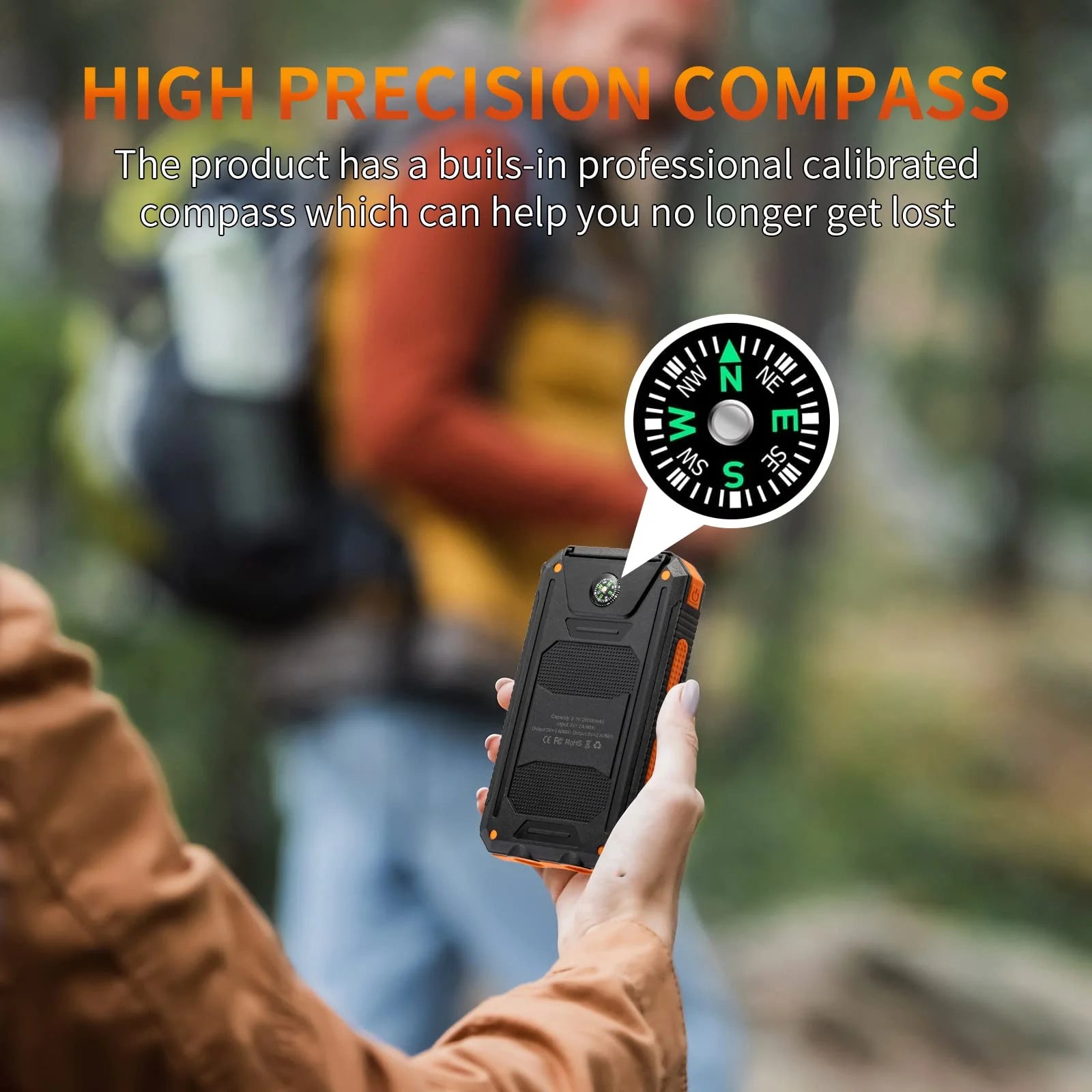 Solar Power Bank 42800Mah Portable Power Pack with Flashlight & Dual USB Ports