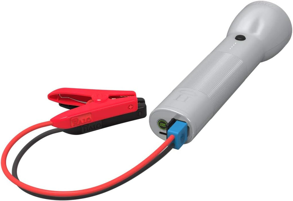 Bolt Flashlight - Rechargeable Lithium Flashlight with Car Jump Starter and Phone Charger - LED Flashlight, USB Port to Charger Devices, Portable Car Charger - Silver (801105688)