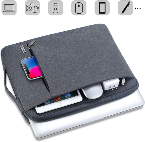 360° Protective Laptop Sleeve 11.6 Inch for Surface Pro 7 8 9/Laptop Go 2 3, Macbook Air 11, Small Computer Bag Carrying Case for 11-12 Inch Chromebook, Slim, Shockproof, Waterproof, Grey