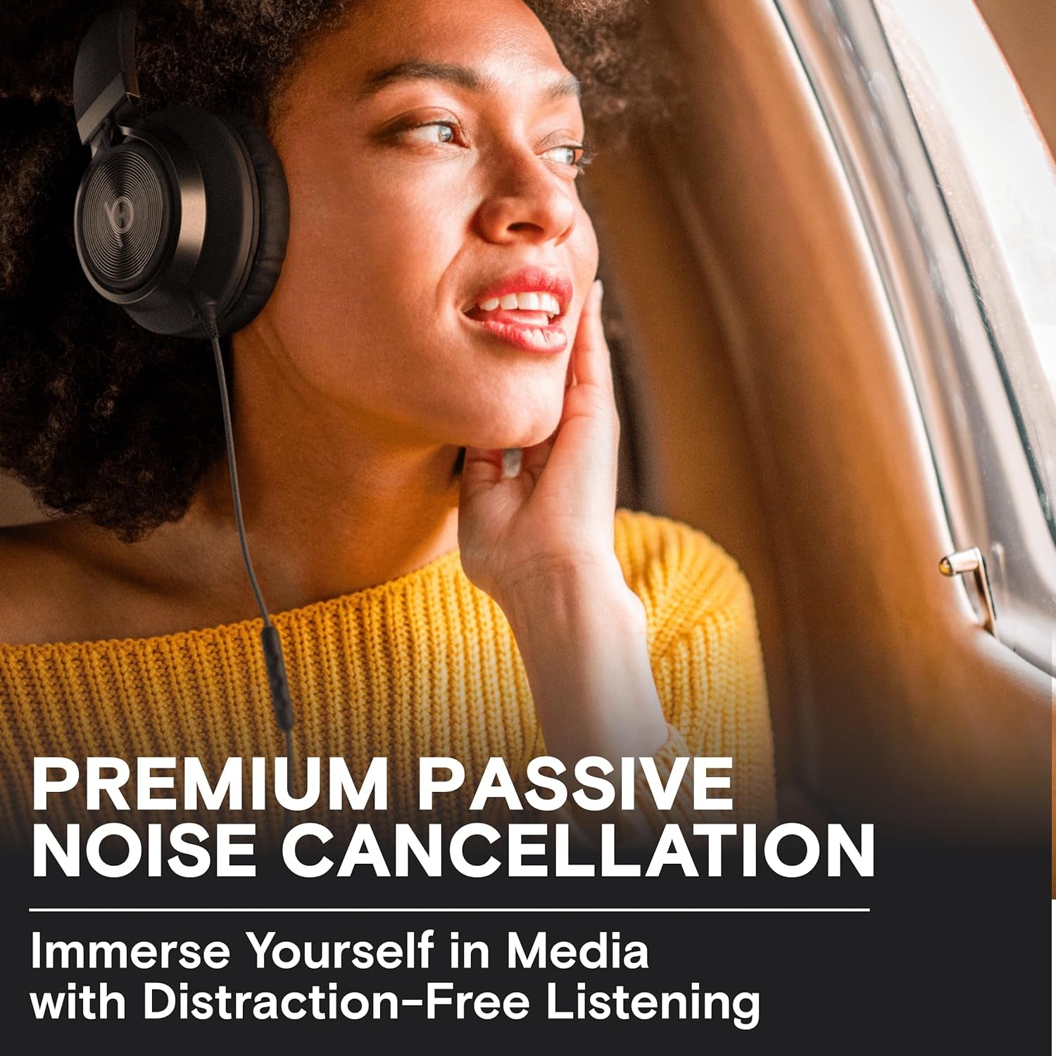 CL750 Wired Headphones with Mic & Volume Control — Noise Isolating On-Ear Headphones for Computer and Laptop Wired, Plug in Corded Headphone over Ear with Wire (Foldable, Aux Jack 3.5Mm)