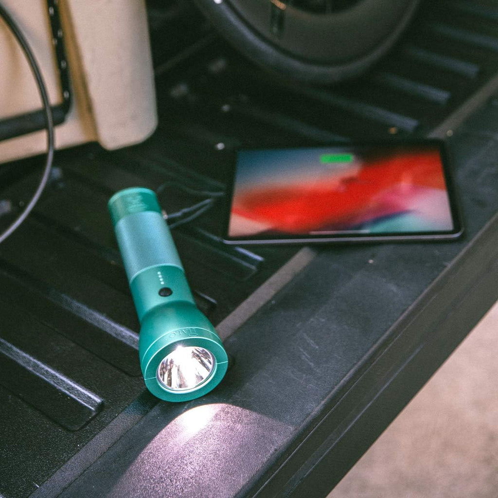 Bolt Flashlight - Rechargeable Lithium Flashlight with Car Jump Starter and Phone Charger - LED Flashlight, USB Port to Charger Devices, Portable Car Charger - Silver (801105688)